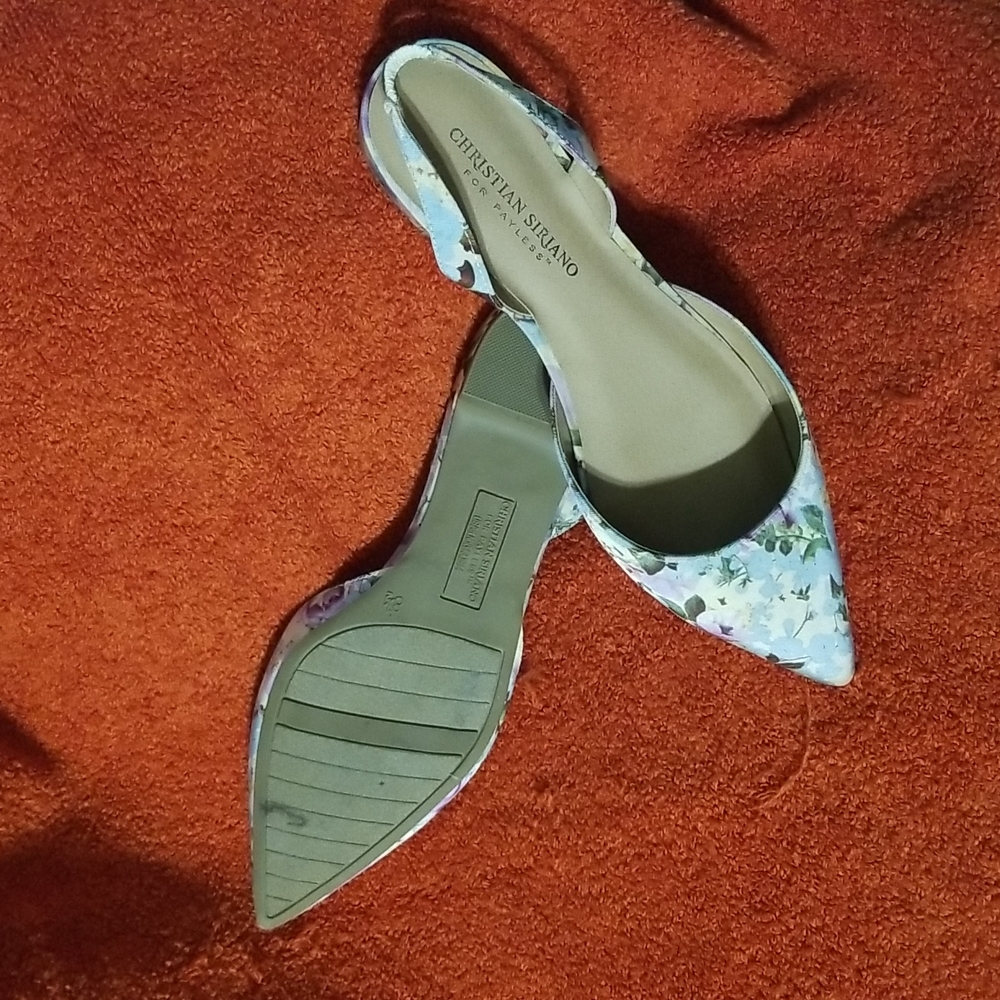 Christian Siriano Womens Floral Slingback Flats